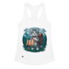 Camiseta de gatos para mujer GATO EXPLORADOR en color blanco, vista plana