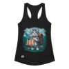 Camiseta de gatos para mujer GATO EXPLORADOR en color negro, vista plana