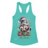 Camiseta de gatos para mujer FELIZ FALSEDAD en color azul tahití, vista plana