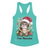 Camiseta de gatos para mujer FELIZ MIAUCIDAD en color azul tahití, vista plana