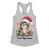 Camiseta de gatos para mujer FELIZ MIAUCIDAD en color gris jaspeado, vista plana