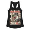 Camiseta de gatos para mujer FICHA TÉCNICA DEL HUMANO en color negro, vista plana