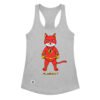 Camiseta de gatos para mujer FLASHCAT en color gris jaspeado, vista plana