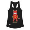 Camiseta de gatos para mujer FLASHCAT en color negro, vista plana