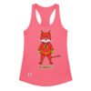 Camiseta de gatos para mujer FLASHCAT en color rosa eléctrico, vista plana