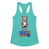 Camiseta de gatos para mujer GATO GAMER 2 VIDAS en color azul tahití, vista plana