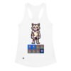 Camiseta de gatos para mujer GATO GAMER 2 VIDAS en color blanco, vista plana