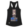 Camiseta de gatos para mujer GATO GAMER 2 VIDAS en color negro, vista plana