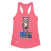 Camiseta de gatos para mujer GATO GAMER 2 VIDAS en color rosa eléctrico, vista plana