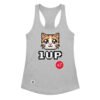 Camiseta de gatos para mujer 1UP X7 en color gris jaspeado, vista plana