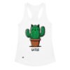 Camiseta de gatos para mujer GATCUS en color blanco, vista plana
