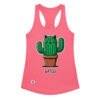 Camiseta de gatos para mujer GATCUS en color rosa eléctrico, vista plana