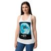 Camiseta de gatos para mujer GATETE en color blanco, sobre modelo