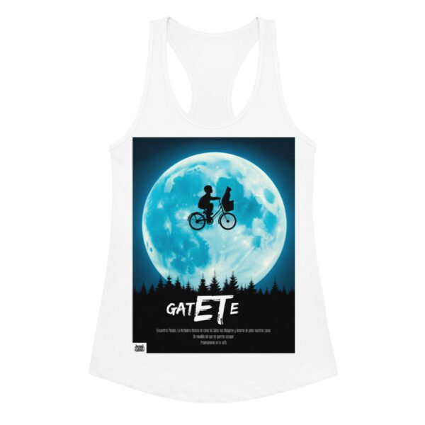 Camiseta de gatos para mujer GATETE en color blanco, vista plana