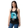 Camiseta de gatos para mujer GATETE en color negro, sobre modelo