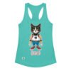 Camiseta de gatos para mujer GATEZNO en color azul tahití, vista plana