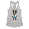 Camiseta de gatos para mujer GATEZNO en color gris jaspeado, vista plana
