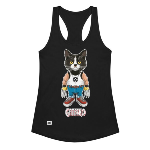Camiseta de gatos para mujer GATEZNO en color negro, vista plana