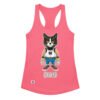 Camiseta de gatos para mujer GATEZNO en color rosa eléctrico, vista plana