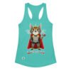 Camiseta de gatos para mujer GATHOR en color azul tahití, vista plana