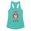 Camiseta de gatos para mujer GATITUD NEGATIVA en color azul tahití, vista plana