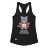 Camiseta de gatos para mujer GATITUD NEGATIVA en color negro, vista plana