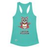 Camiseta de gatos para mujer GATITUD POSITIVA en color azul tahití, vista plana
