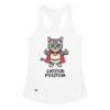 Camiseta de gatos para mujer GATITUD POSITIVA en color blanco, vista plana