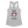 Camiseta de gatos para mujer GATITUD POSITIVA en color gris jaspeado, vista plana