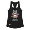 Camiseta de gatos para mujer GATITUD POSITIVA en color negro, vista plana