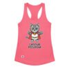Camiseta de gatos para mujer GATITUD POSITIVA en color rosa eléctrico, vista plana