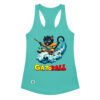 Camiseta de gatos para mujer GATOBALL en color azul tahití, vista plana
