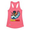 Camiseta de gatos para mujer GATOBALL en color rosa eléctrico, vista plana