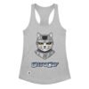 Camiseta de gatos para mujer GATOCOP en color gris jaspeado, vista plana