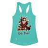 Camiseta de gatos para mujer GATY POTTER en color azul tahití, vista plana