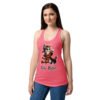 Camiseta de gatos para mujer GATY POTTER en color rosa eléctrico, sobre modelo