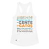 Camiseta de gatos para mujer MENOS GENTE, MÁS GATOS en color blanco, vista plana