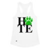 Camiseta de gatos para mujer HATE en color blanco, vista plana