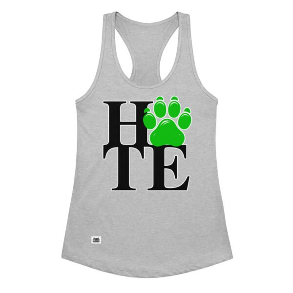 Camiseta de gatos para mujer HATE en color gris jaspeado, vista plana