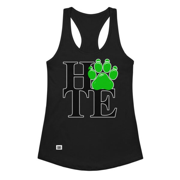 Camiseta de gatos para mujer HATE en color negro, vista plana