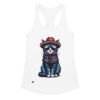 Camiseta de gatos para mujer GATO HIPSTER en color blanco, vista plana