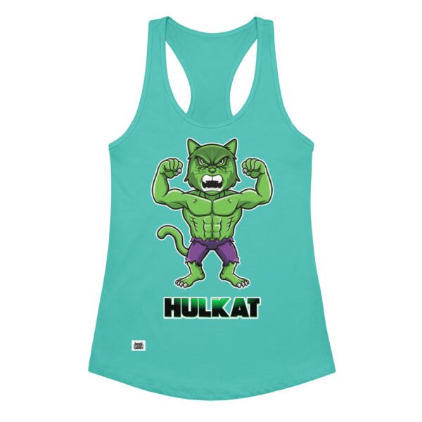 Camiseta de gatos para mujer HULKATO en color azul tahití, vista plana
