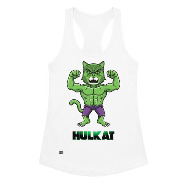 Camiseta de gatos para mujer HULKATO en color blanco, vista plana