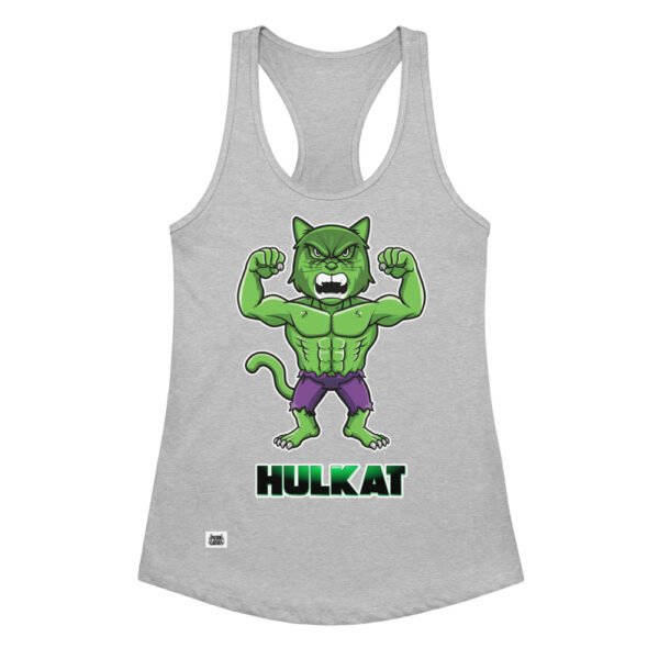 Camiseta de gatos para mujer HULKATO en color gris jaspeado, vista plana