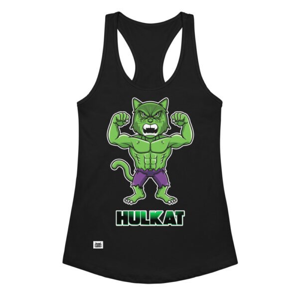 Camiseta de gatos para mujer HULKATO en color negro, vista plana
