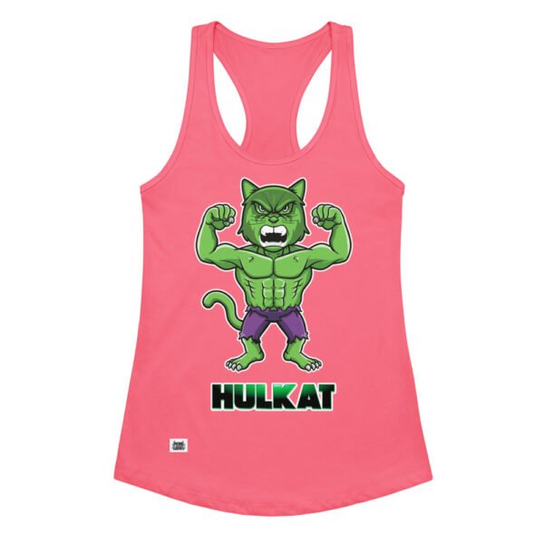 Camiseta de gatos para mujer HULKATO en color rosa eléctrico, vista plana