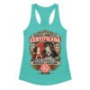 Camiseta de gatos para mujer HUMANA DOMÉSTICA CERTIFICADA en color azul tahití, vista plana