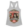 Camiseta de gatos para mujer HUMANA DOMÉSTICA CERTIFICADA en color gris jaspeado, vista plana