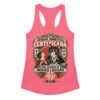 Camiseta de gatos para mujer HUMANA DOMÉSTICA CERTIFICADA en color rosa eléctrico, vista plana