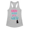 Camiseta de gatos para mujer HUMANA PROPIEDAD DE SU GATO en color gris jaspeado, vista plana